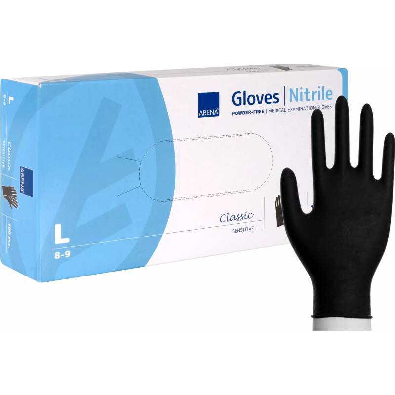 ABENA Nitrilhandske Black 100-pack Large