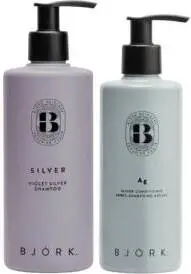 Björk SILVER Violet Silver Shampoo 300ml + AG Silver Conditioner 250ml - Duo