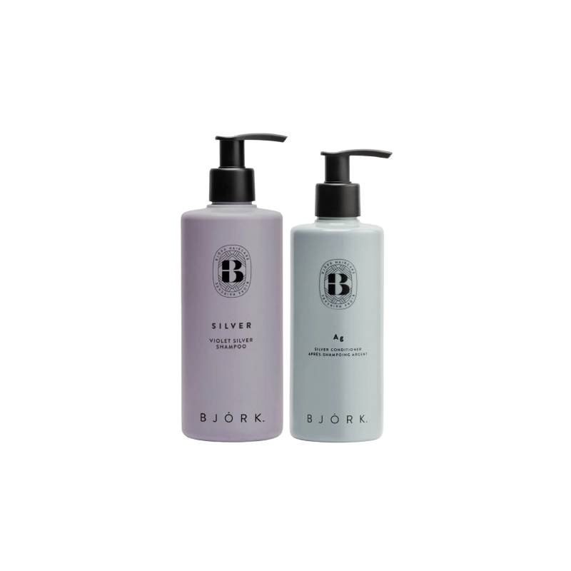 Björk SILVER Violet Silver Shampoo 300ml + AG Silver Conditioner 250ml - Duo