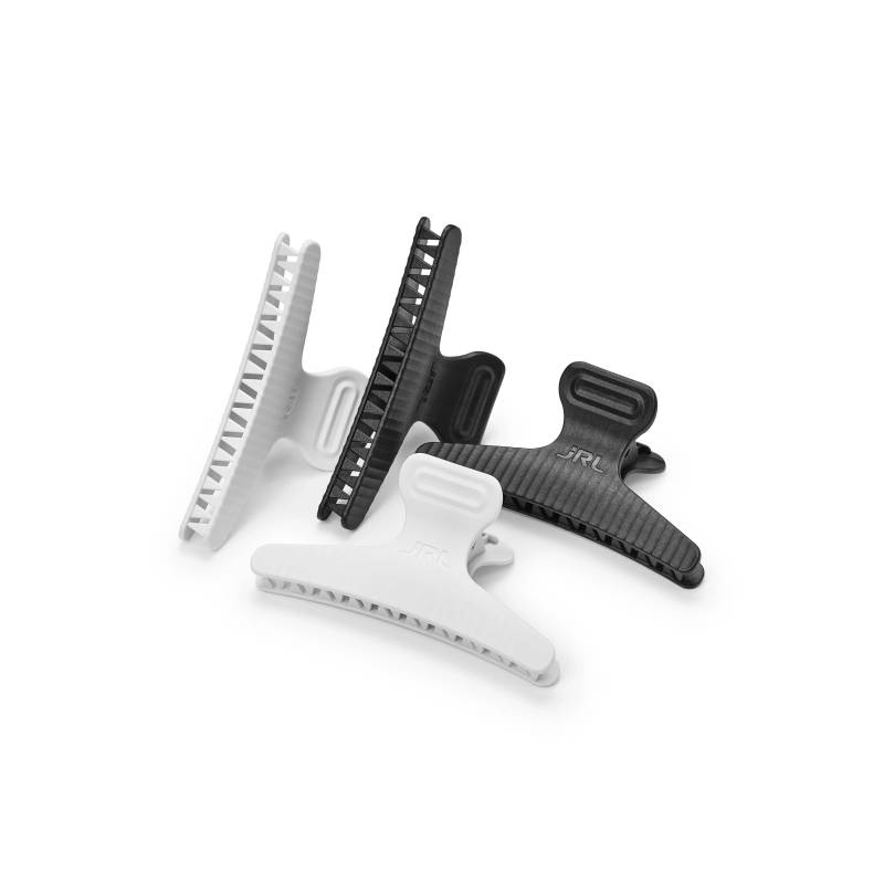 JRL 4-Jaw Hair Clips - 2 Black & 2 White