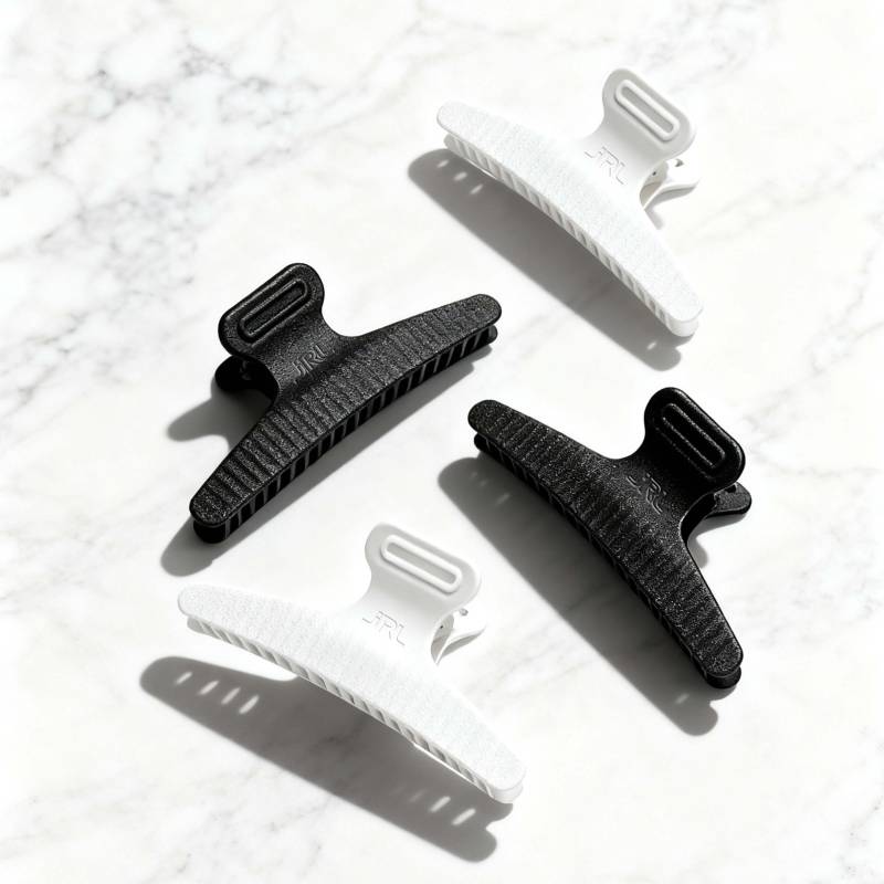 JRL 4-Jaw Hair Clips - 2 Black & 2 White