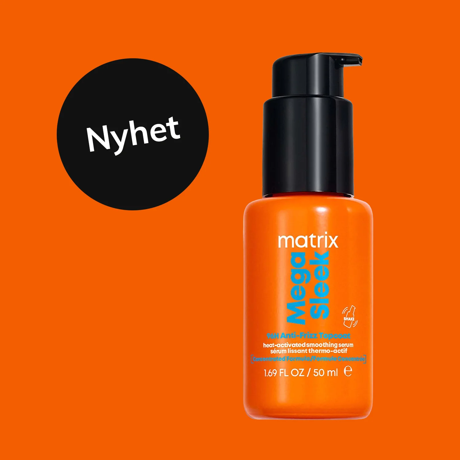 Nyhet från Matrix Mega Sleek 96H Anti-Frizz Topcoat för slätt och glansigt hår