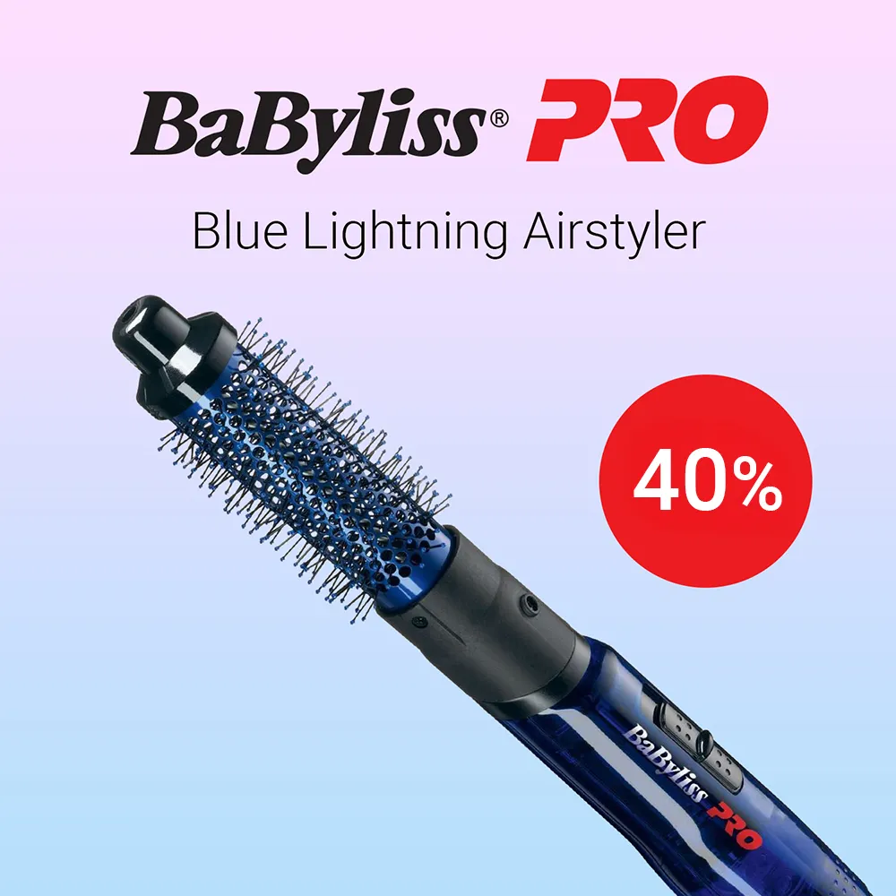 BaBylissPRO Blue Lightning Airstyler med 40% rabatt